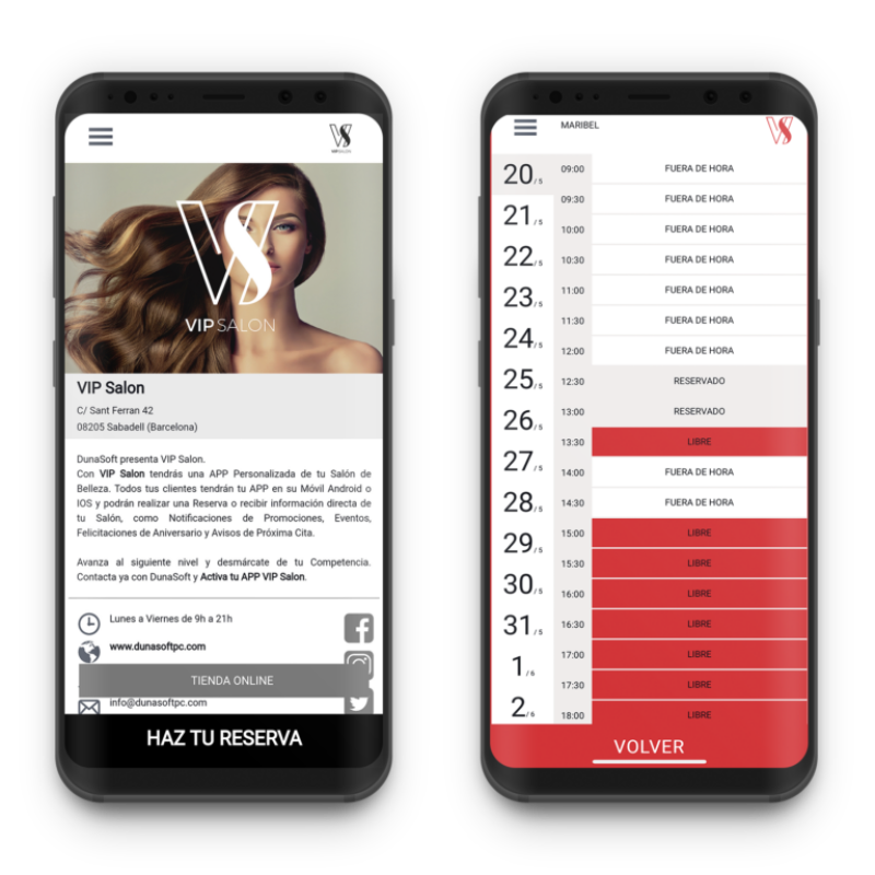 vip salon app personalizada